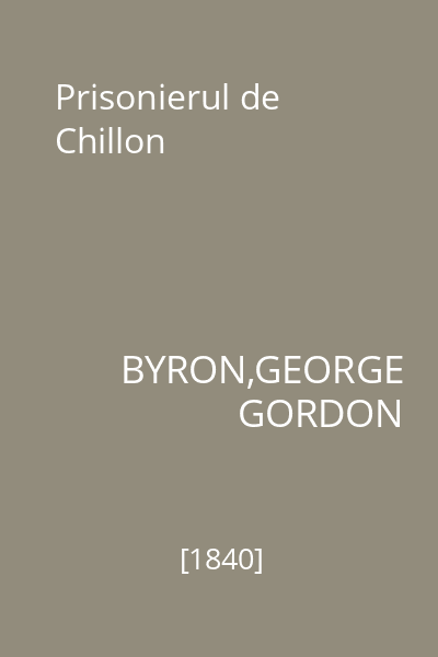 Prisonierul de Chillon