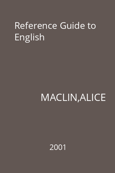 Reference Guide to English