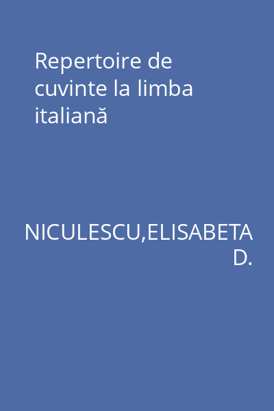 Repertoire de cuvinte la limba italiană
