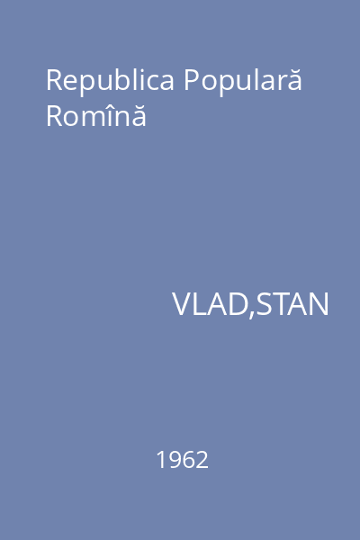 Republica Populară Romînă