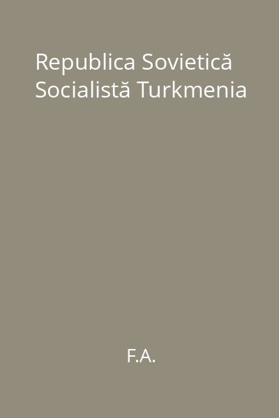Republica Sovietică Socialistă Turkmenia