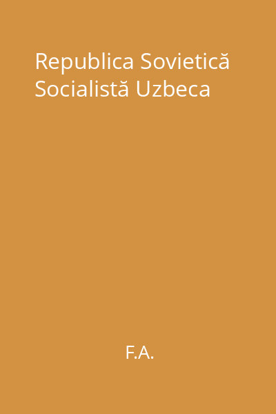 Republica Sovietică Socialistă Uzbeca