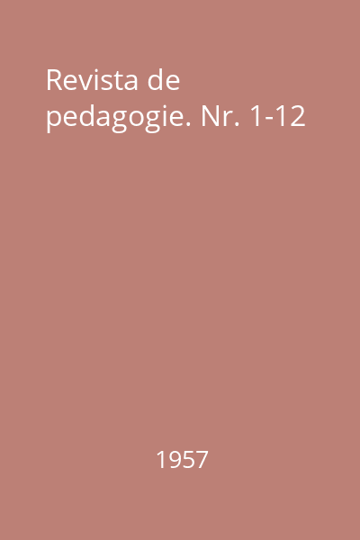 Revista de pedagogie. Nr. 1-12