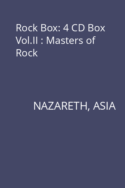 Rock Box: 4 CD Box Vol.II : Masters of Rock