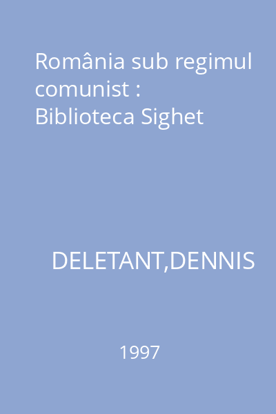 România sub regimul comunist : Biblioteca Sighet