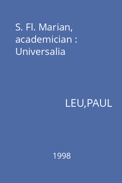 S. Fl. Marian, academician : Universalia