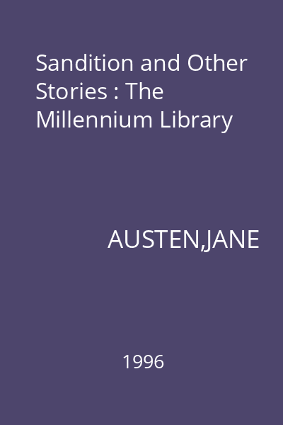 Sandition and Other Stories : The Millennium Library