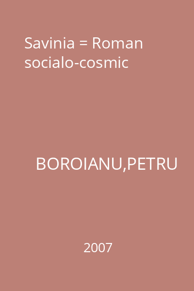 Savinia = Roman socialo-cosmic