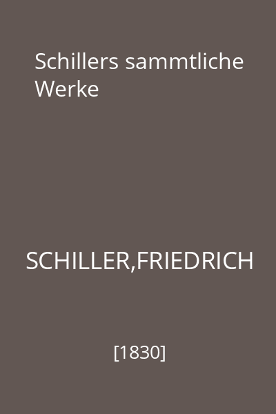 Schillers sammtliche Werke
