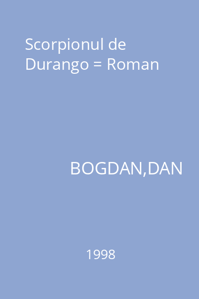 Scorpionul de Durango = Roman