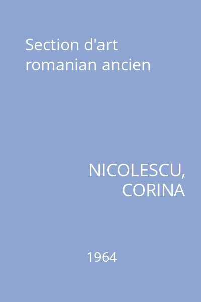 Section d'art romanian ancien