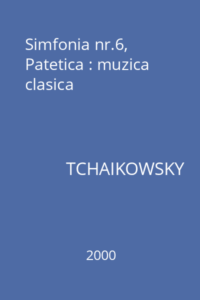 Simfonia nr.6, Patetica : muzica clasica