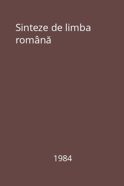 Sinteze de limba română