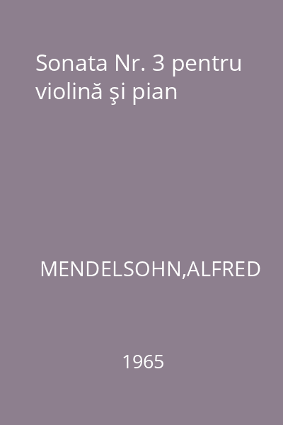 Sonata Nr. 3 pentru violină şi pian