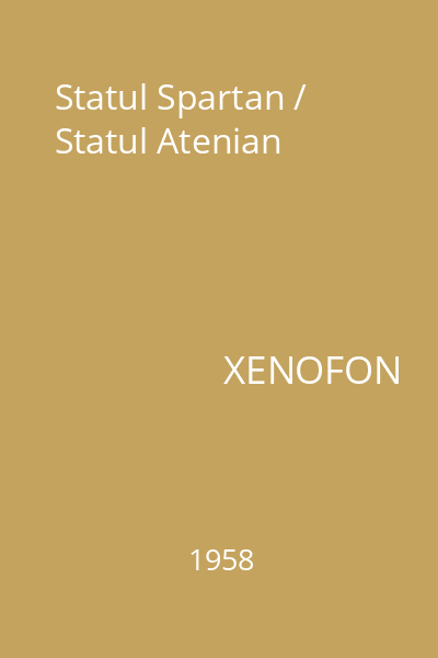 Statul Spartan / Statul Atenian