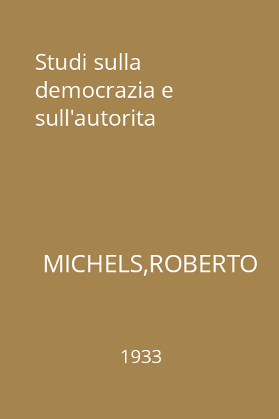Studi sulla democrazia e sull'autorita