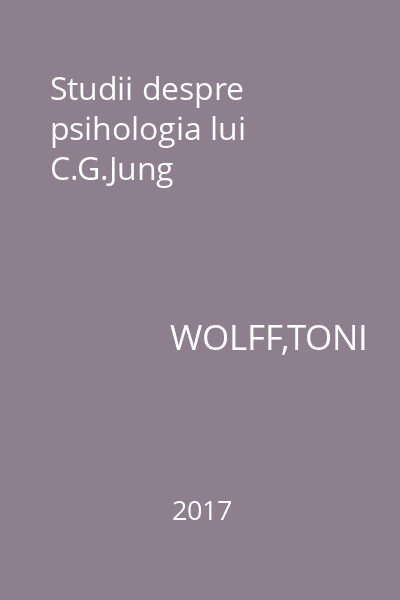 Studii despre psihologia lui C.G.Jung