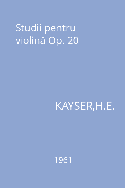 Studii pentru violină Op. 20