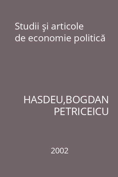 Studii şi articole de economie politică