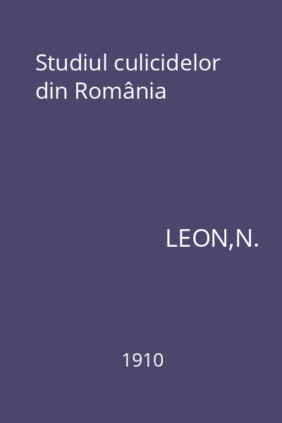 Studiul culicidelor din România