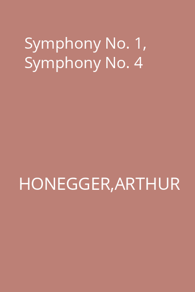 Symphony No. 1, Symphony No. 4