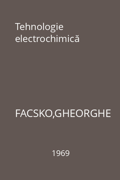 Tehnologie electrochimică