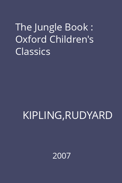 The Jungle Book : Oxford Children's Classics