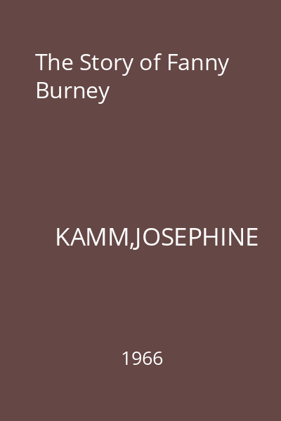 The Story of Fanny Burney