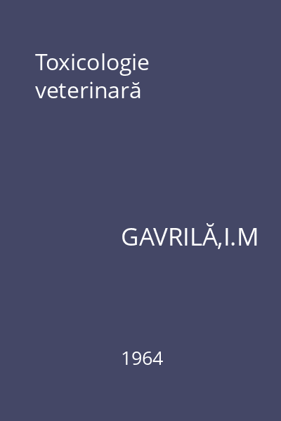 Toxicologie veterinară