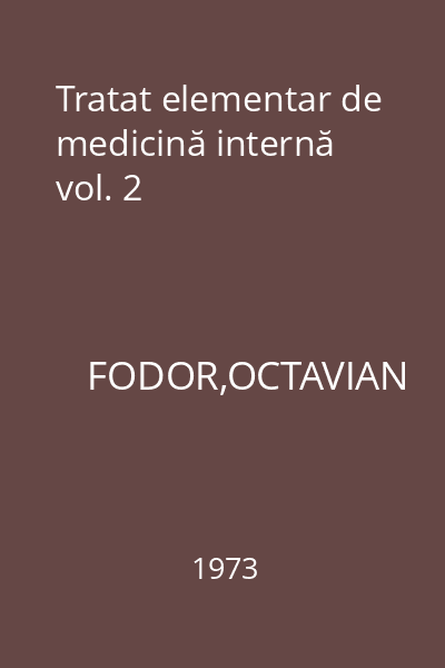 Tratat elementar de medicină internă vol. 2