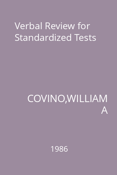 Verbal Review for Standardized Tests