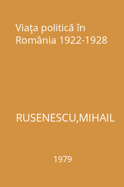 Viaţa politică în România 1922-1928