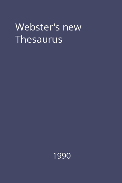 Webster's new Thesaurus