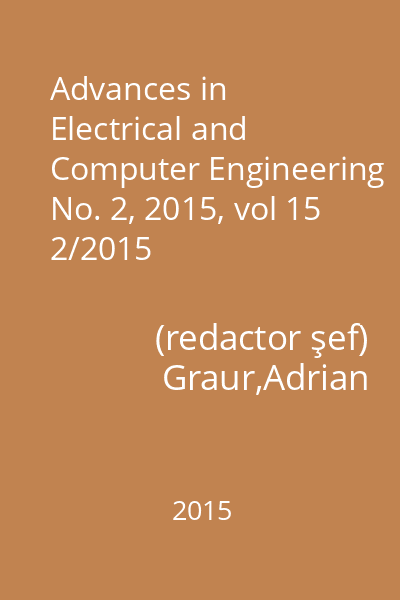 Advances in Electrical and Computer Engineering No. 2, 2015, vol 15 2/2015