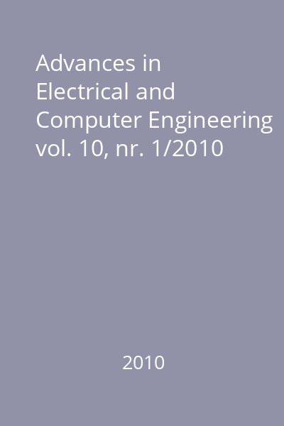 Advances in Electrical and Computer Engineering vol. 10, nr. 1/2010
