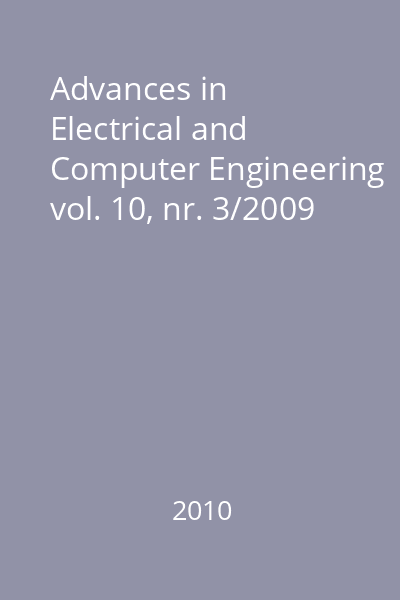 Advances in Electrical and Computer Engineering vol. 10, nr. 3/2009
