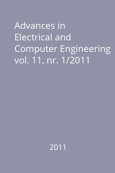 Advances in Electrical and Computer Engineering vol. 11, nr. 1/2011