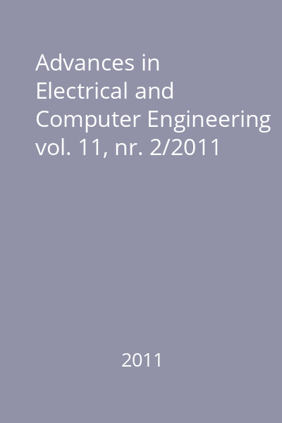 Advances in Electrical and Computer Engineering vol. 11, nr. 2/2011