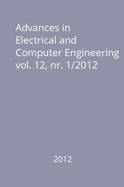 Advances in Electrical and Computer Engineering vol. 12, nr. 1/2012
