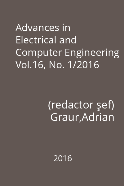 Advances in Electrical and Computer Engineering Vol.16, No. 1/2016