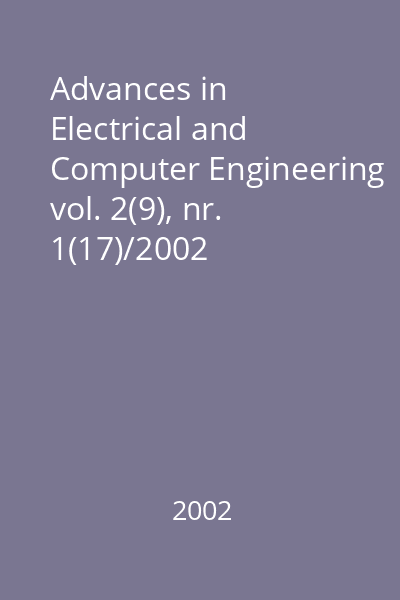 Advances in Electrical and Computer Engineering vol. 2(9), nr. 1(17)/2002