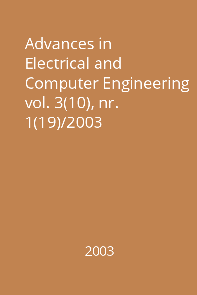 Advances in Electrical and Computer Engineering vol. 3(10), nr. 1(19)/2003