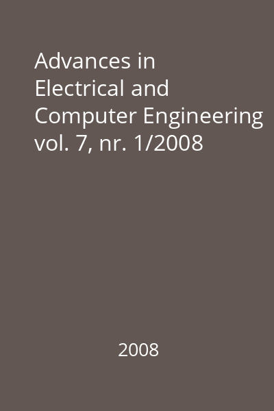 Advances in Electrical and Computer Engineering vol. 7, nr. 1/2008