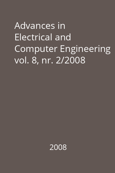 Advances in Electrical and Computer Engineering vol. 8, nr. 2/2008