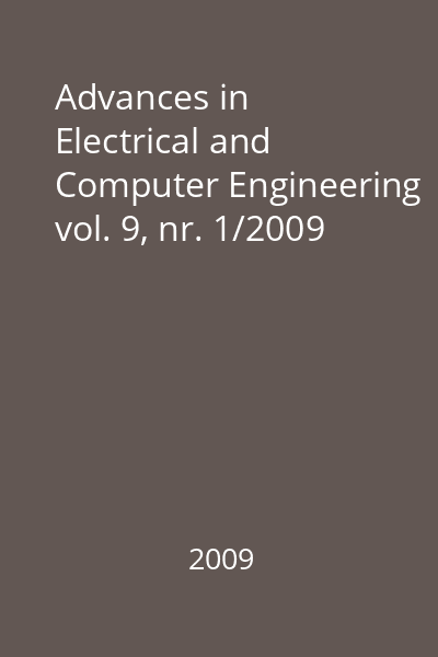Advances in Electrical and Computer Engineering vol. 9, nr. 1/2009