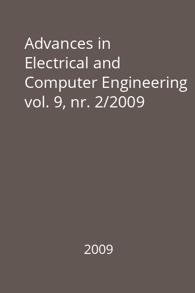 Advances in Electrical and Computer Engineering vol. 9, nr. 2/2009