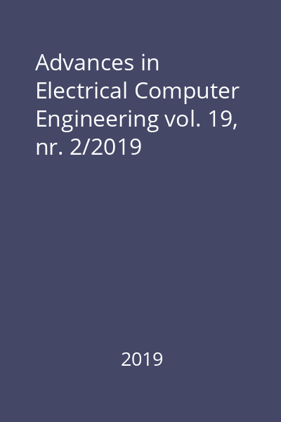 Advances in Electrical Computer Engineering vol. 19, nr. 2/2019