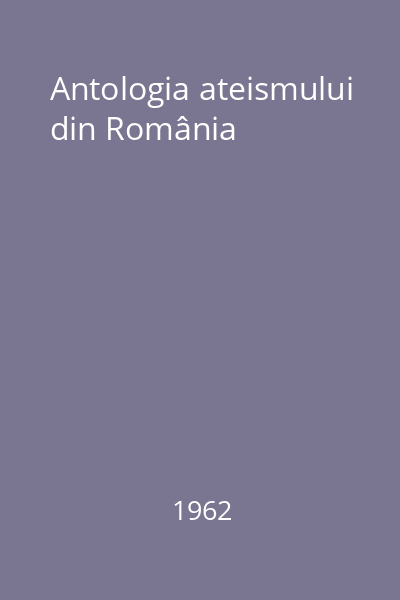 Antologia ateismului din România