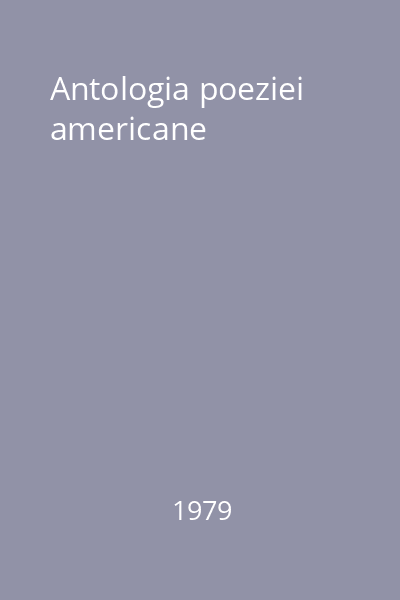 Antologia poeziei americane
