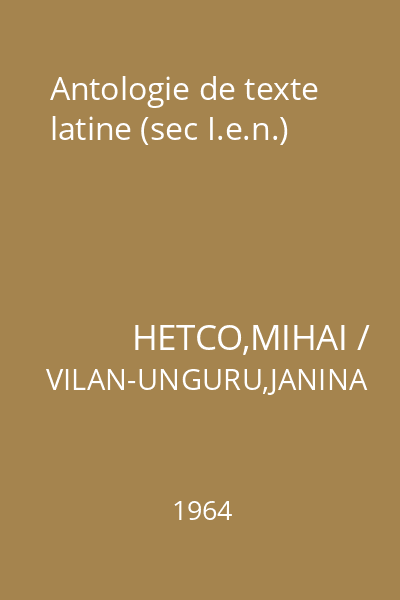 Antologie de texte latine (sec I.e.n.)